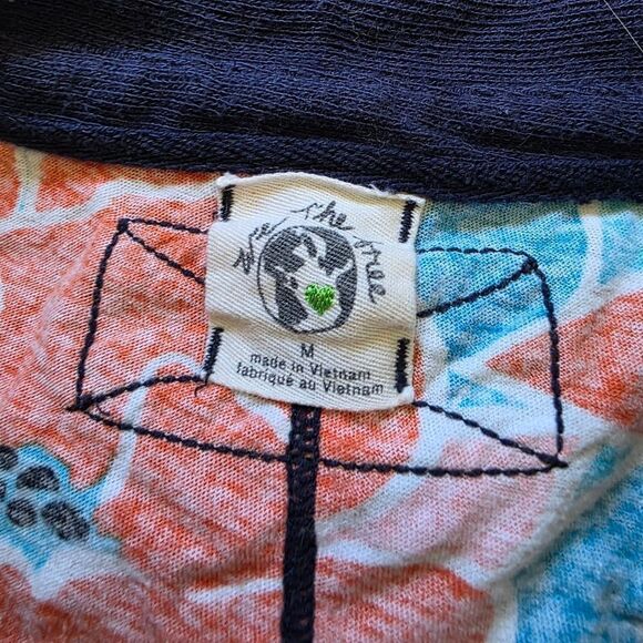 Free People On A Boat Polo Crop Top Floral Striped Size Medium - Picture 4 of 8